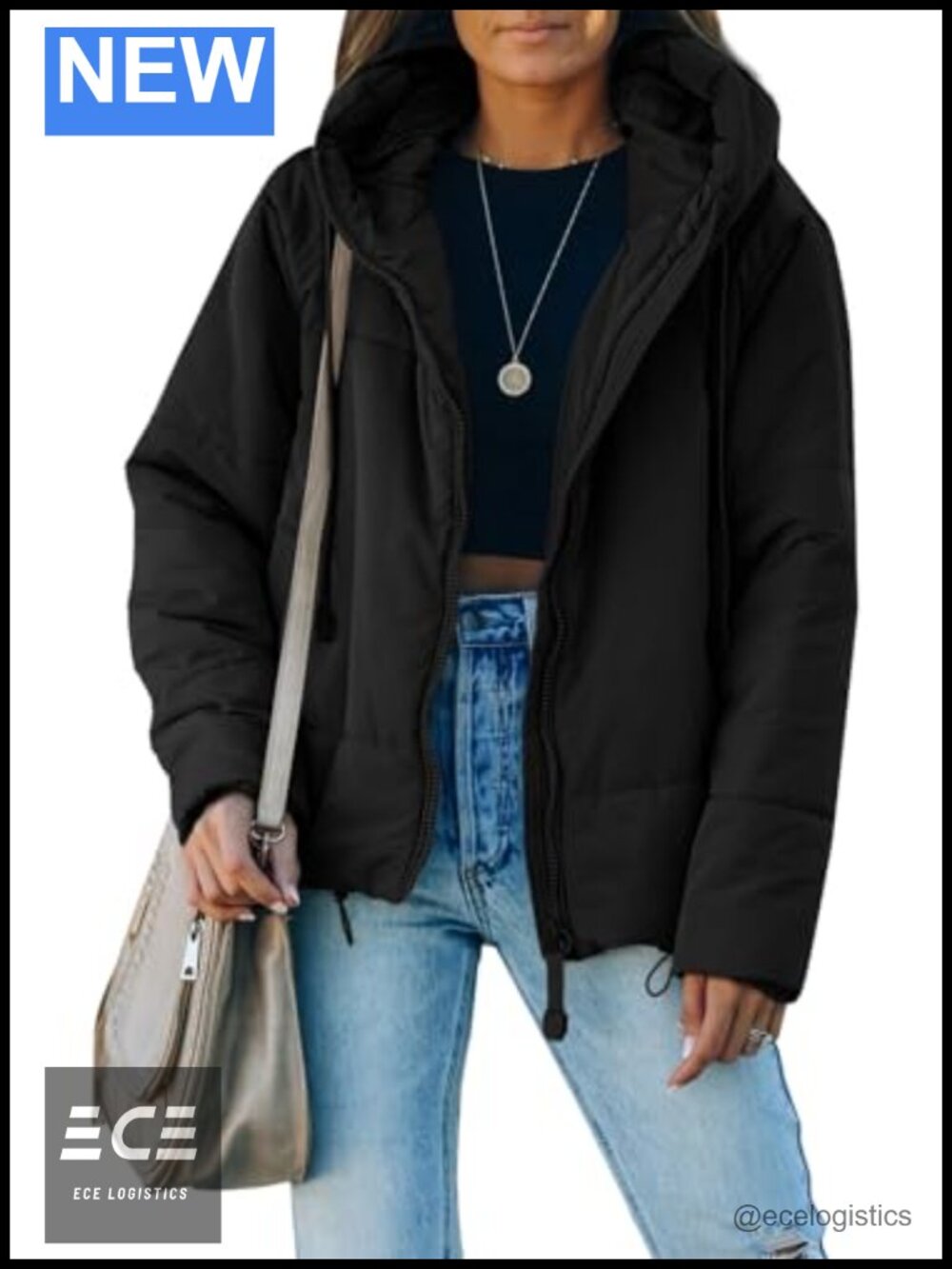 Dokotoo Women's Full Zip Hooded Puffer Jacket Short Coat Oversized